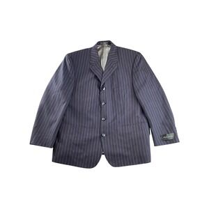 Karl Kani Pinstripe Suit Jacket Men's 42S Navy Wool Blend Formal Blazer
